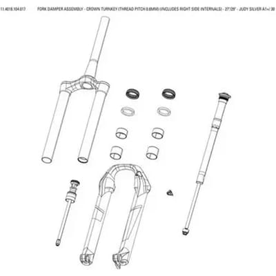 Complete compressiekit vork Rockshox Crw Trnk 27"/29" Judy /30