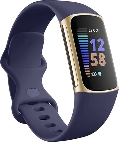 New Age Devi - Siliconen bandje geschikt voor Fitbit Charge 56 - Maat ML - Donkerblauw