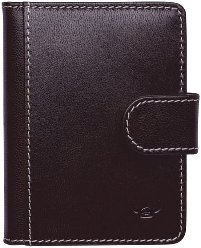 Golden Head Leren kaarthoes Bari RFID Protect Kartenetui mit Riegel 4516 Schokoladenbraun donkerbruin
