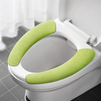 2 Pièces/ensemble Housse de Siège de Toilette Universelle Douce WC Pâte Toilette Coussin de Siège Adhésif Lavable Chauffant de Salle de Bain Housse de Couvercle de Siège Coussin