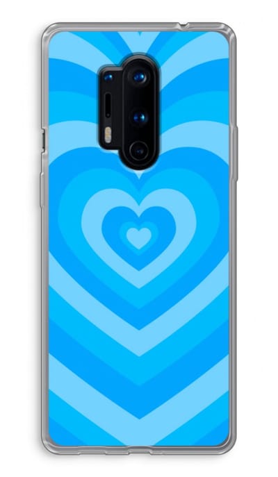 Case Company® - Hoesje geschikt voor OnePlus 8 Pro hoesje - Hart Blauw - Soft Cover Telefoonhoesje - Bescherming aan alle Kanten en Schermrand