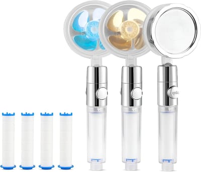 Set van 2 Handdouches met Filter, 360° Draaibare Douchekop, Verstelbaar en Waterbesparend, Ideaal voor Badkamer en Gezond Water