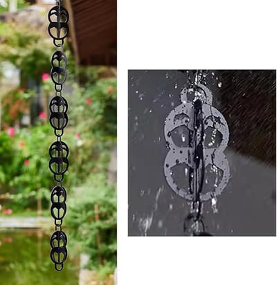 Regenkettingen Waterval - Afvoer Ketting - Tuin Decoratie - RVS Materiaal - 260 cm - Zilver