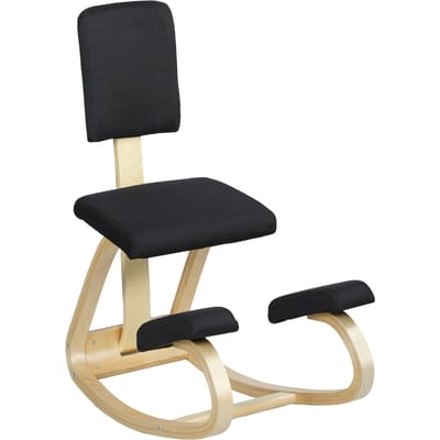 HOMCOM Ergonomische kniebank met opbergvak, zitset, ergonomische kruk, bureaustoel of -tafel zwart