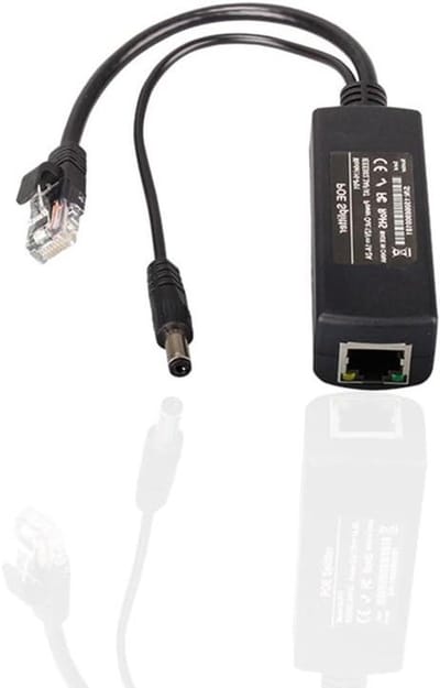 POE Splitter, COOSO Passieve POE Splitter 48V naar 12V Compatibel met de meeste schakelaars POE en alle webcamera's 1pack