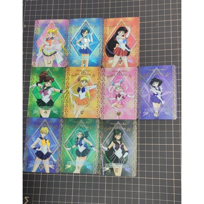 Doe-het-zelf 10 stuks/set Sailor Moon Verguld Zelfbeheersing Verzamelen Handtekening Ruil Flash Card Anime Cartoon Kerstcadeau beige