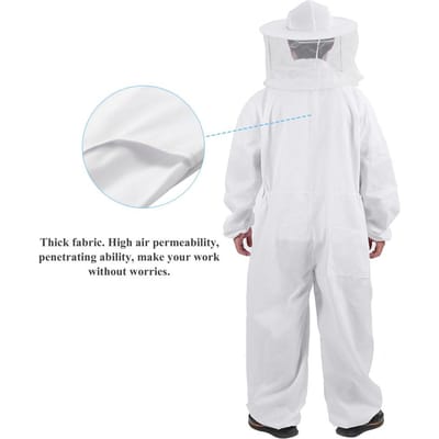 Professionele Bijenteelt Beschermingsuitrusting Bijenteelt Volledig Lichaam Imkerpak Hoed XL white