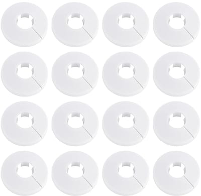 Dailygoods- Radiatorpijpafdekking 16 Stuks - Kunststof Decoratie - Lichtgewicht Rozet - Diameter 20 mm - Vervangingsbehoeften - Hoogwaardig Materiaal - Pijpafdekking