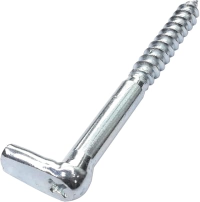 Dailygoods- Schroefhaak Set van 20 - L-vormige Haak - Houtschroefdraadschroef - Ø 5,8 x 65 mm - Verzinkt Staal - Kruisvormige Uitsparing - Ophanghaak