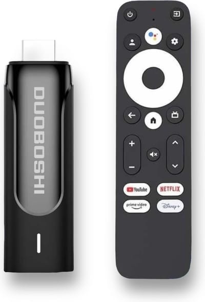 Duoboshi GT1 4K TV Stick - Google Gecertificeerde Multimedia Stick - Google TV - Dolby Audio - Google Assistant - Chromecast Ingebouwd - Dual Band - Zwart