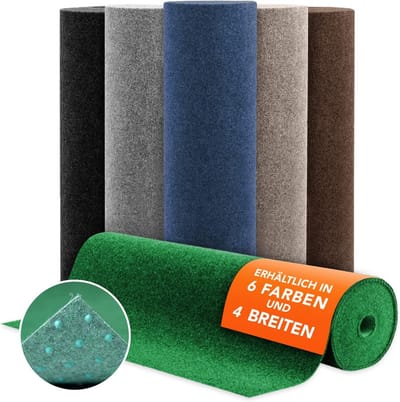 Farbwunder Pro Lawn Rug, Balcony Rug, Artificial Grass Carpet for Patio, Balcony, 7 Colours (100 x 100 cm, Black)