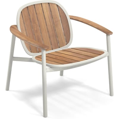 Emu Twins Loungefauteuil Alu-Teak - wit