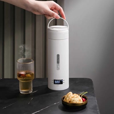 Elektrische waterkoker - Reis waterkoker - Onderweg warm water - Vier temperatuurstanden - 500 ml - Wit