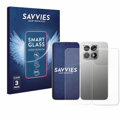 3 Stuks Savvies Screenprotector - geschikt voor Xiaomi 15T (Voor+Achter) - beschermfolie glas transparant