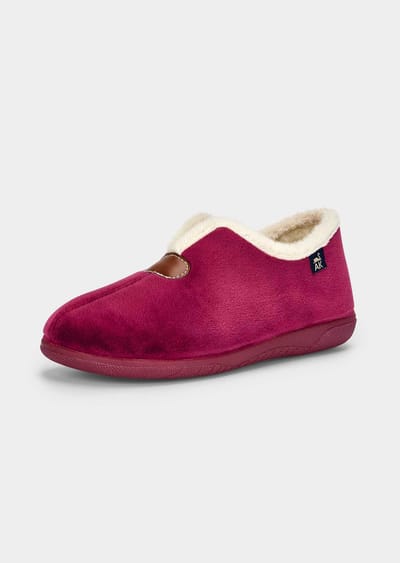 Fluweelzachte pantoffels van zuiver scheerwol - bordeaux - Gr. 36 van Goldner Fashion