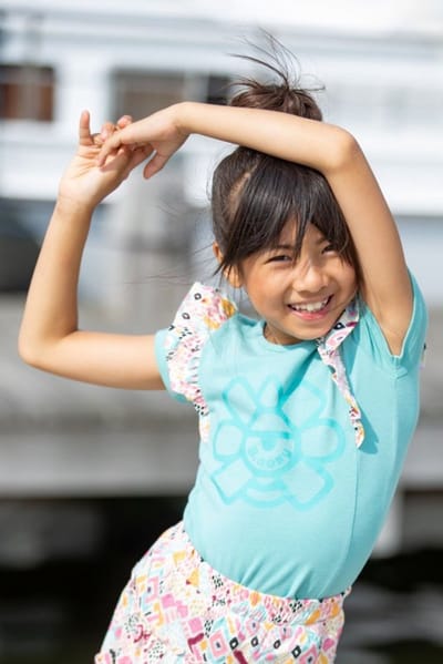 Meisjes t-shirt aztec ruffel - Canton groen