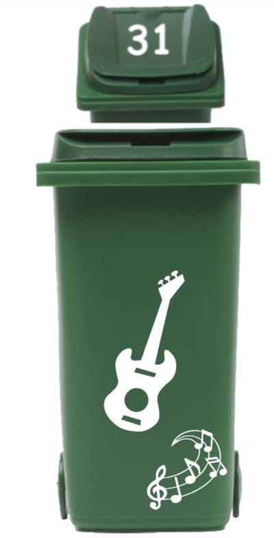 Sticker set Gitaar B + muzieknoten + Deksel nummer | Rosami Decoratiestickers