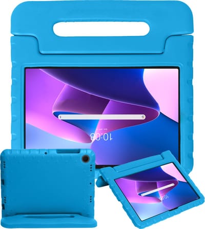 Hoesje - Geschikt voor Lenovo Tab M10 Plus (3e / 3rd Generatie) - Kinderhoes Shockproof Bumper - Kidsproof Case - Tablethoes - Kinder Hoes Cover - Blauw