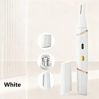 Belle's product-ontharingsapparaat-2-in-1 oplaadbare gezichtstrimmer voor vrouwen – Voor neus, oren & wenkbrauwen (wit)-Belle's product
