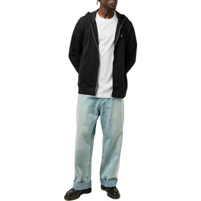Original Penguin Herenhoodie van katoen met lange mouwen en doorlopende ritssluiting (Echt zwart)