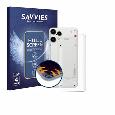 Savvies - Screenprotector voor Nothing Phone (3a) Lite (Achterkant) - Folie Beschermfolie transparant volledig dekking 4 Stuks
