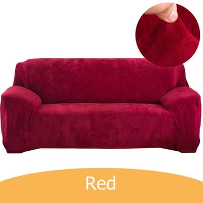 Housse de canapé en velours pour salon, housse de coussin, épaisse, extensible, en peluche, solide et douce, housse de canapé sectionnelle élastique 2-seat 145-185cm