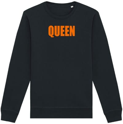 Sweater zwart S - Queen - soBAD. - Koningsdag - Unisex - Oranje - Voetbal - Nederland