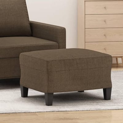 Comfortabele Voetenbank Stof – Otomaan – Bank Terrasdeel – 60x50x41 cm – Bruin