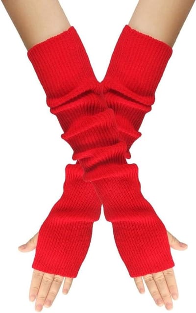 Winterhandschoenen voor dames - Gebreide armwarmers - Warme handwarmers met vingers - Pluswarmers - Lange handwarmers