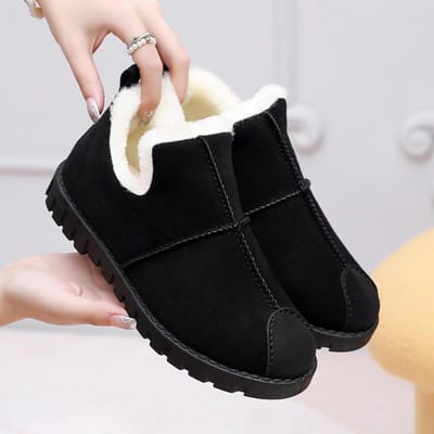 Vrouwen Winter Warme Laarzen Mode Korte Laarzen Katoenen Schoenen Sneeuwlaarzen Dames Slip-on Comfortabele Laarzen 35