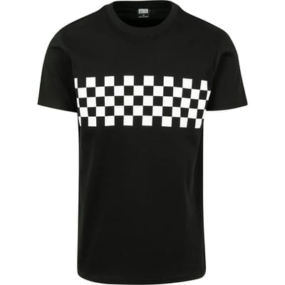 Urban Classics Check Panel Tee Heren T-shirt - zwart - M