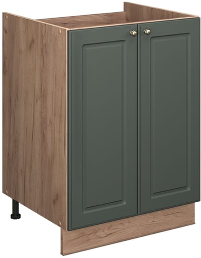 Vicco Wastafelkast Fame-Line, Groen-Goud Landhuis/Goudkleurig Eiken, 60 cm