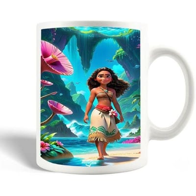 Keramische Mok Vaiana Art Anime zwart