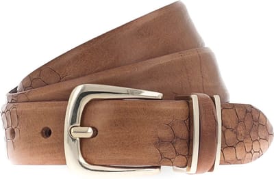 b.belt Leren riem Charlisa Gold Belt W75 Mid Brown bruine