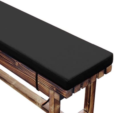 Waterdicht dik kussen voor tuinbank 2/3 zitbank 180 x 40 cm binnen en buiten rechthoekig ontwerp zwarte kleur, duurzaam en comfortabel zitkussen