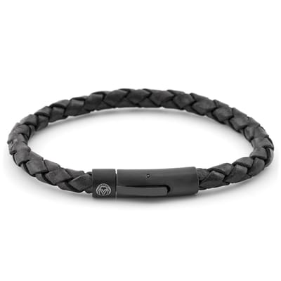 Zwart & Zwarte Lederen Armband