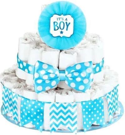 Amscan Luiertaart Jongens Vierdelige Decoratie Kit 34 Cm