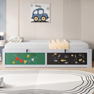 VVBV Kinderbed met Hydraulische Opbergruimte 90x200 cm - Voor Kinderen/Tieners - Hout Grijs