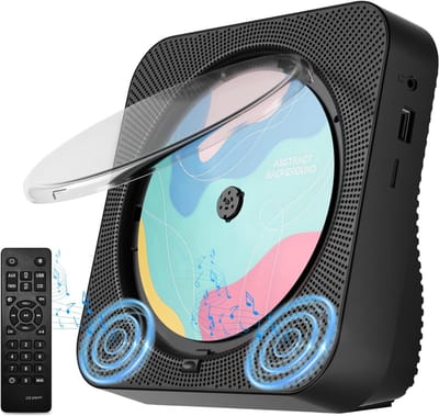 Draagbare CD-speler - Boombox CD-speler - Muziek Luisteren - Bluetooth 5.1 Ontvanger - 18.6 x 17.4 x 6.7 cm - Zwart