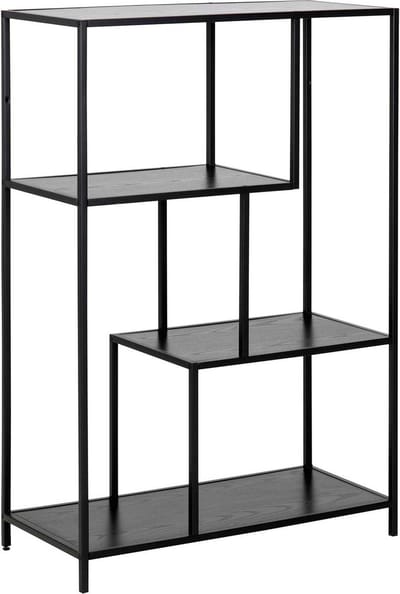 Boekenkast Bronx MDF Zwart 77x114cm - Giga Living