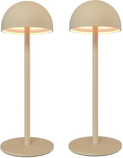 Ledvion - 2x Oplaadbare Tafellamp Vita - LED - Beige - Dimbaar - IP54 - USB