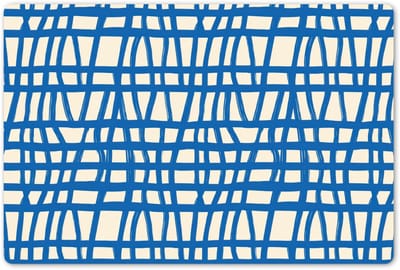 Placemats 45x30 cm - Placemat kunststof - 1 stuk - Ruitpatroon - Blauw - Crème - Borden onderleggers - Decoratie voor op tafel - Keuken tafeldecoratie accessoires - Vinyl onderlegger - Tafelversiering