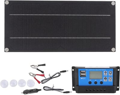 Zonnepaneel Kit - Draagbare Energie - Accu Laden - Hoge Conversie - 60W 18V - Zwart
