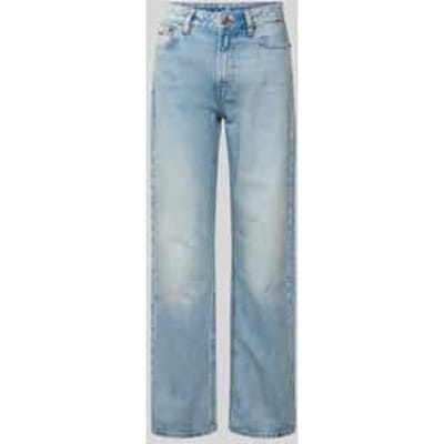 Straight fit jeans met labeldetail