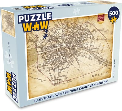 Puzzel Illustratie van een oude kaart van Berlijn - Legpuzzel - Puzzel 500 stukjes