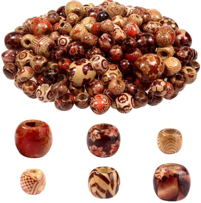 JHUBERS- Houten Kralen 200 Stuks - Veelkleurig - 3 Maten - 9x10 mm / 11x12 mm / 16x17 mm - Voor Sieraden - Knutselen en Decoratie