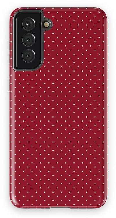 Micro Dots Tough Hoesje Samsung Galaxy S21 Plus | Geschikt Voor Mag | Stippen Motief Backcover Samsung Galaxy S21 Plus Red Velvet