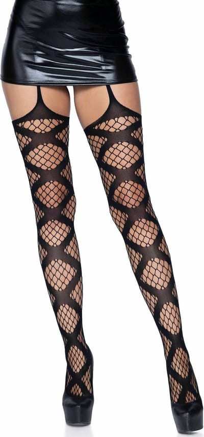 Net garter belt stockings