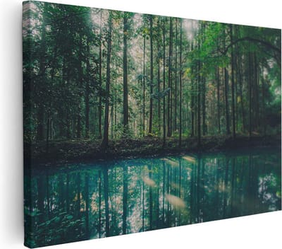 Artaza Canvas Schilderij Landschap - 30x20 cm - Klein - Muurdecoratie Bos - Wanddecoratie Natuur - Kamer Accessoires Woonkamer