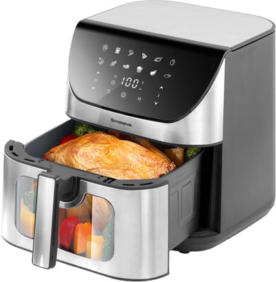 Digitale Airfryer XXL Hetelucht friteuse Sinaopus 8001-8L Grote Capaciteit voor 5 Personen-Snelle Opwarming-12 Voorgeprogrammeerde Functies-eenvoudig te reinigen-LED display